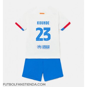 Barcelona Jules Kounde #23 Segunda Equipación Niños 2023-24 Manga Corta (+ Pantalones cortos)
